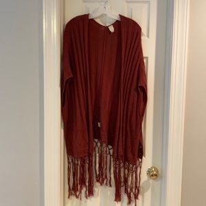 Cute fringed oversized cardigan. One size.